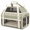Transportín plegable para mascotas 45 x 30 x 30 cm de poliéster verde con malla y asas